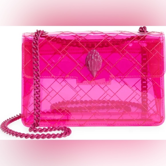 Kurt Geiger London Medium Kensington Pink Vinyl Convertible Shoulder Bag - Picture 2 of 10